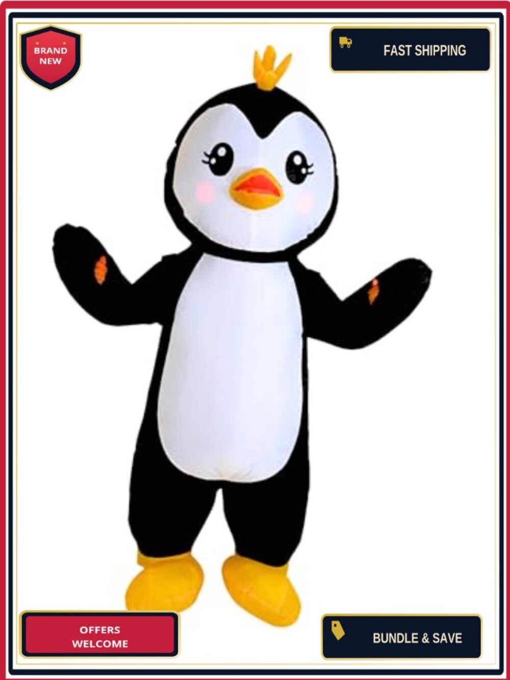 Adult Inflatable Penguin Costume Blow Up Halloween Cosplay Party